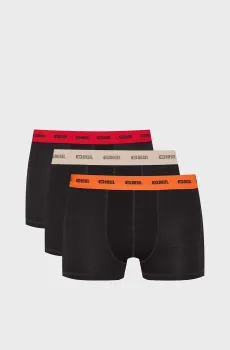 Мужские черные боксеры (3 шт) DAMIEN-UTLT Черный S Diesel A17832 0IKBK