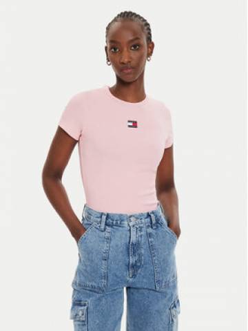 Tommy Jeans Футболка Badge DW0DW17881 Рожевий Slim Fit Tommy Jeans Футболка Badge DW0DW17881 Рожевий Slim Fit