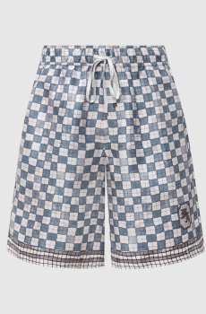 Шорты из шелка в клетку