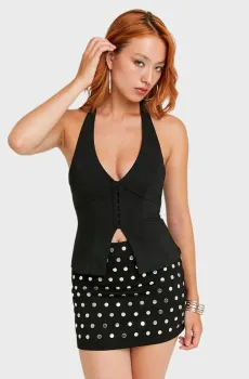 Женский черный топ Черный S Tally Weijl SSLCOHALTER