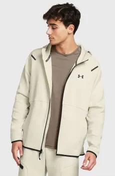 Мужское бежевое худи UA Unstoppable Flc FZ Бежевый S Under Armour 1379806-273