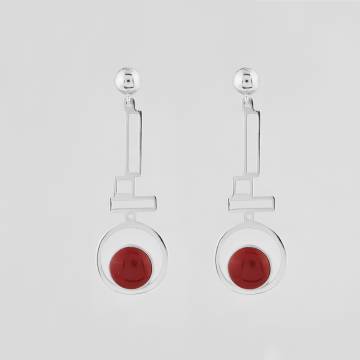 Серебряные серьги Minimal 1671-red Серебряные серьги Minimal 1671-red