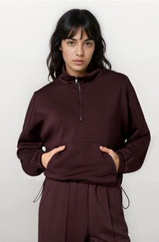 Світшот з домішкою віскози - темно коричневий