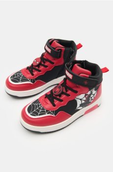 Високі кросівки Spider-Man із підсвіткою LED та мотивом павутини - різнобарвний