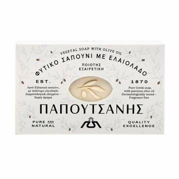 Твердое мыло Papoutsanis Olive Oil Bar Soap White, 125 г Твердое мыло Papoutsanis Olive Oil Bar Soap White, 125 г