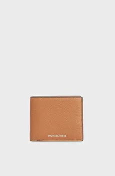 Мужской рыжий кожаный кошелек HUDSON BILLFOLD Рыжий ONESIZE Michael Kors 39S0LHDF1L