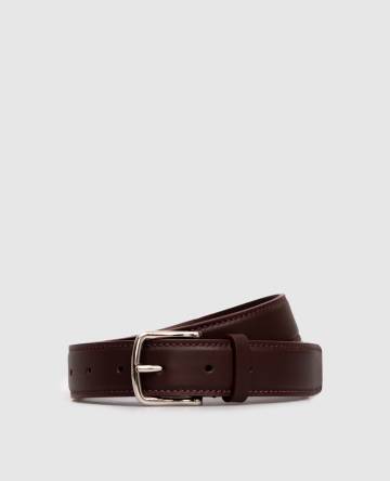 Бордовый кожаный ремень