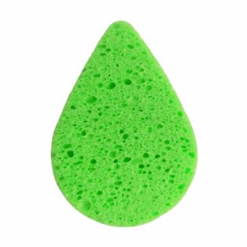 Спонж для умывания Cosmo Shop пористый, капля, целлюлоза, 7*10 см, зеленый, 1 шт (CS090G)