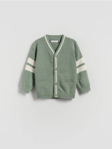 Reserved - Бавовняний кардиган - світло-зелений - 561BF-70X Reserved - Бавовняний кардиган - світло-зелений - 561BF-70X