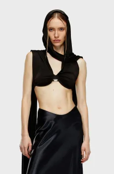 Женский черный топ T-SOPHIA Черный S Diesel A13569 0QKAB