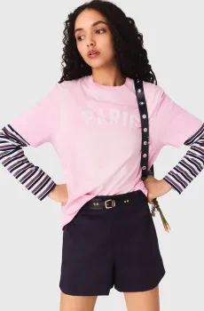 Женская розовая футболка Розовый 34 MAJE MFPTS00990_Pink