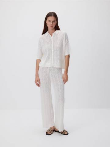 Reserved - Трикотажні штани з додаванням віскози - нюдовий - VD206-02X