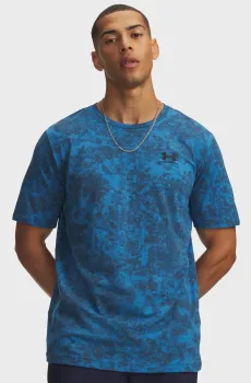 Мужская синяя футболка с узором UA M ICON SS NOVELTY-BLU Синий XL Under Armour 6013605-430