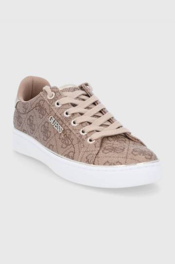 Ботинки Guess цвет бежевый на плоском ходу Ботинки Guess цвет бежевый на плоском ходу