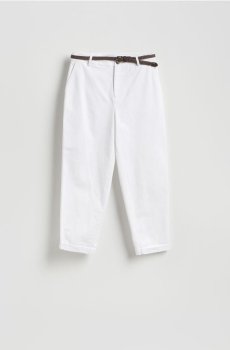 Reserved - Штани чиноси з поясом - білий - 523HV-00X
