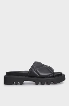 Женские черные кожаные слайдеры ROLENE Черный 38 DKNY K1424563