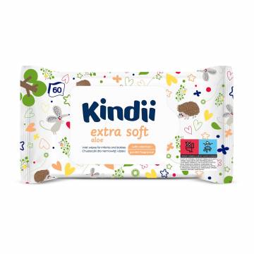 Влажные салфетки для младенцев и детей Kindii Cleanic Extra Soft, 60 шт Влажные салфетки для младенцев и детей Kindii Cleanic Extra Soft, 60 шт