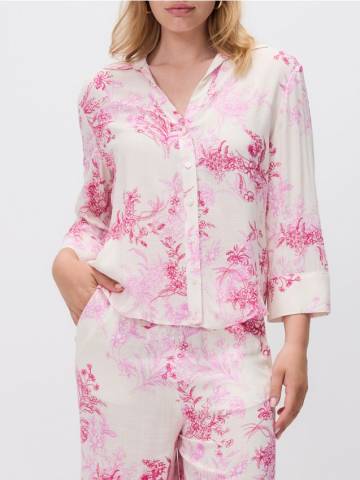 Reserved - Віскозна сорочка з візерунком - рожевий - 431FH-30X