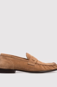 Коричневые замшевые лоферы Ellis с логотипом