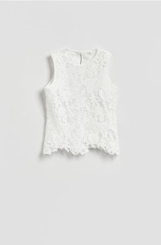 Reserved - Ажурний топ - білий - 248HT-00X