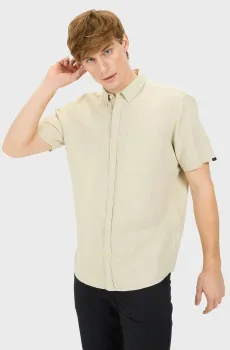 Мужская бежевая льняная рубашка Бежевый XL Camel Active 409256-5S56-16