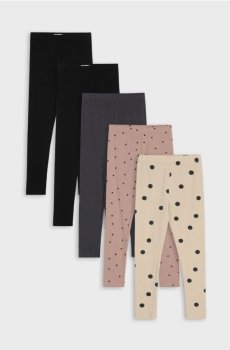 Бавовняні легінси, набір з 5 штук - різнобарвний
