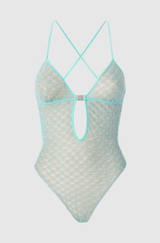 Зеленый купальник с люрексом