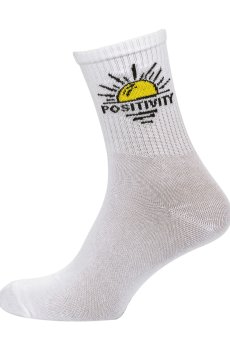 Носки мужские Modna Zona RT1322-065 Positivity высокие, спортивные, белые, размер 43-46