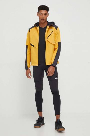 Куртка для бега adidas Performance цвет жёлтый переходная Куртка для бега adidas Performance цвет жёлтый переходная