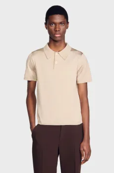 Мужское бежевое поло Бежевый L Sandro SHPTR00382_Oats