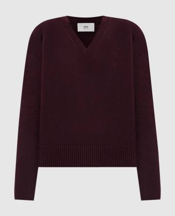 Бордовый пуловер из шерсти и кашемира