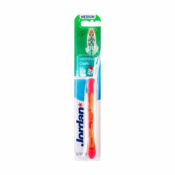 Дизайнерская зубная щетка Jordan Individual Clean Средняя, розовая с девушкой, 1 шт Дизайнерская зубная щетка Jordan Individual Clean Средняя, розовая с девушкой, 1 шт