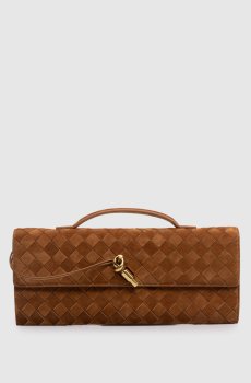 Коричневый замшевый клатч Andiamo