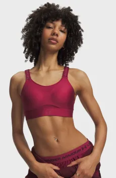 Женский малиновый топ UA Infinity High 2.1 Малиновый S (D-DD) Under Armour 1384112-622