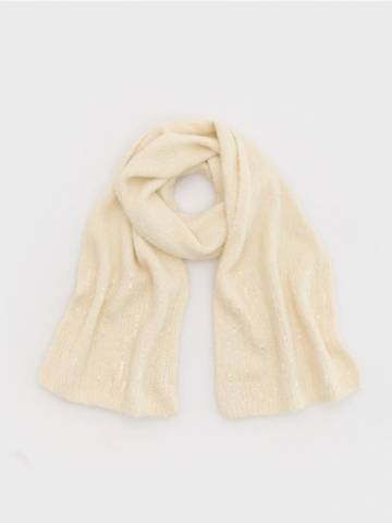 Reserved - LADIES` SCARF - кремовий - 440BD-01X Reserved - LADIES` SCARF - кремовий - 440BD-01X