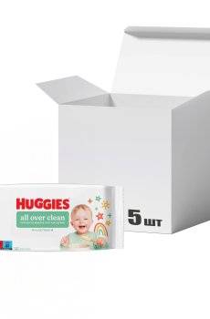 Упаковка детских влажных салфеток Huggies Аll Over Clean, 56 шт * 5 шт