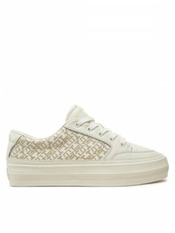 Tommy Hilfiger Снікерcи Vulc Leather Sneaker Monogram FW0FW08331 Écru Tommy Hilfiger Снікерcи Vulc Leather Sneaker Monogram FW0FW08331 Écru