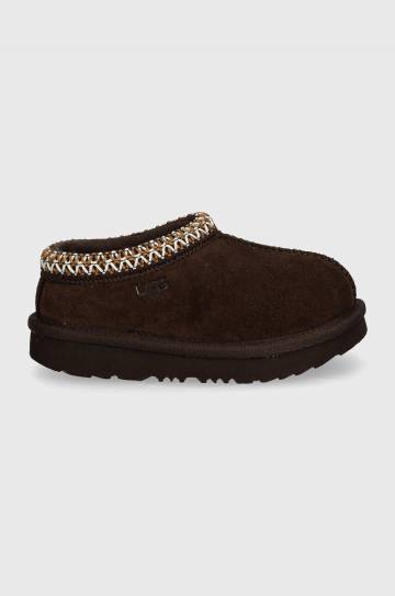 Детские замшевые тапочки UGG T TASMAN II цвет коричневый 1019066T Детские замшевые тапочки UGG T TASMAN II цвет коричневый 1019066T