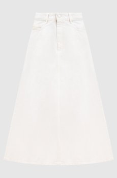 Белая джинсовая юбка миди