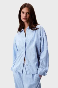 Женская голубая рубашка в полоску BUTTON DOWN Голубой L Calvin Klein 000QS7243E