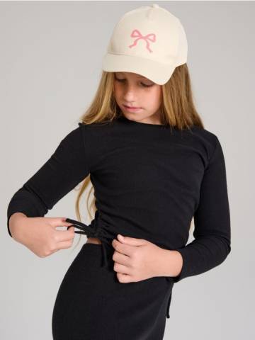 Блузка в смужку - чорний