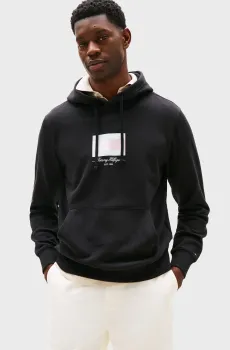 Мужское черное худи ITHACA FLAG Черный M Tommy Hilfiger MW0MW39377