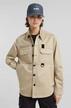 Женская бежевая рубашка-пальто Tape Overshirt wmn Бежевый M G-Star RAW D25230,D766