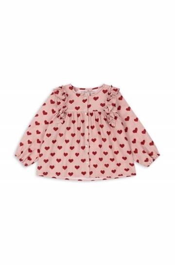Детская хлопковая блузка Konges Sløjd COCO FRILL SHIRT GOTS цвет розовый узор KS101462 Детская хлопковая блузка Konges Sløjd COCO FRILL SHIRT GOTS цвет розовый узор KS101462