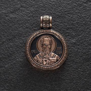 Подвеска "Св. Николай Чудотворец Чудо о трех корабельщиках " (чернение) п01654 Подвеска "Св. Николай Чудотворец Чудо о трех корабельщиках " (чернение) п01654