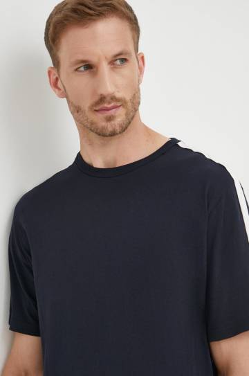 Хлопковая футболка Tommy Hilfiger цвет синий однотонный