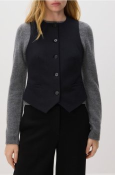 Reserved - Приталена жилетка - чорний - YS468-99X