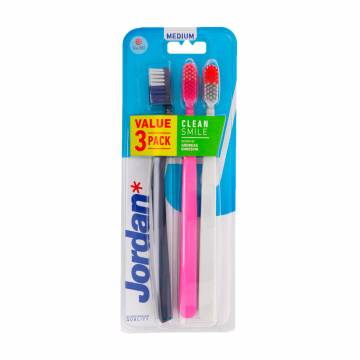 Набор зубных щеток Jordan Clean Smile средней жесткости, 3 шт Набор зубных щеток Jordan Clean Smile средней жесткости, 3 шт