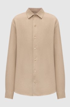 Бежевая рубашка из льна