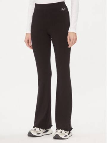 Tommy Jeans Штани з тканини DW0DW17311 Чорний Flare Fit Tommy Jeans Штани з тканини DW0DW17311 Чорний Flare Fit